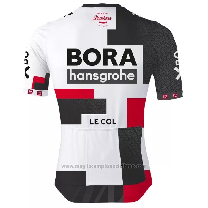2022 Abbigliamento Ciclismo Bora-Hansgrone Nero Bianco Manica Corta e Salopette